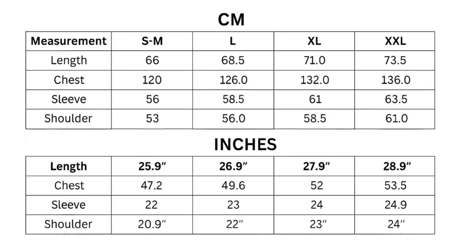 AeroVintage Red & Black Chevron Leather Racing Jacket size chart – AeroVintage unisex racing jacket sizing