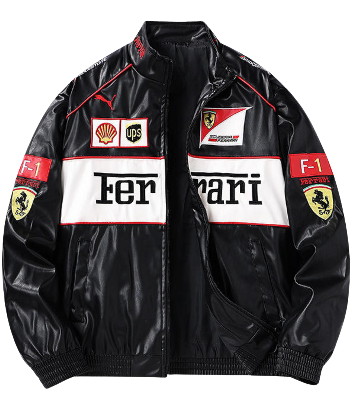 AeroVintage 90s Italian Leather Racing Jacket – Classic White edition, view 1