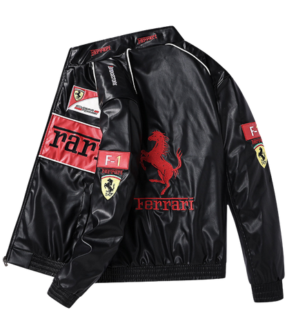 AeroVintage 90s Italian Leather Racing Jacket – vintage motorsport jacket, view 4