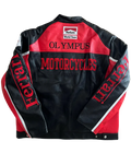 AeroVintage Red & Black Chevron Leather Racing Jacket – vintage motorsport jacket, view 1