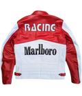 AeroVintage Red & White Chevron Leather Racing Jacket – vintage motorsport jacket, view 1