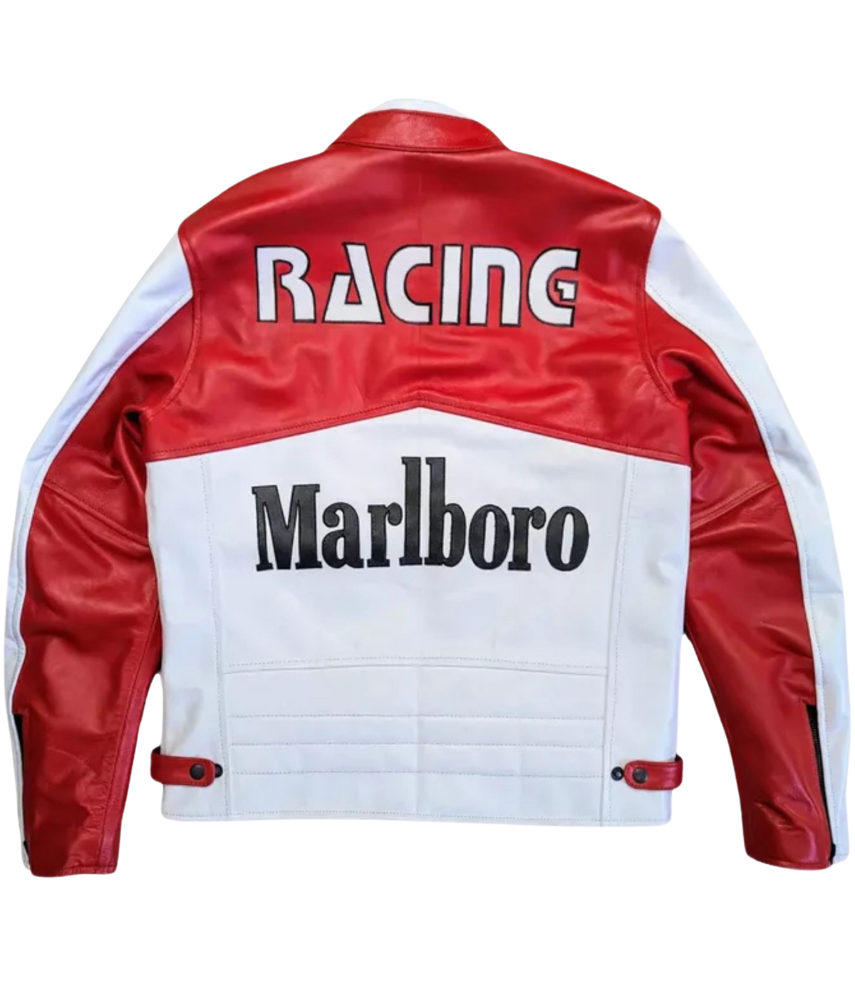 AeroVintage Red & White Chevron Leather Racing Jacket – vintage motorsport jacket, view 1