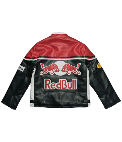 AeroVintage Red & Black Leather Team Racing Jacket – vintage motorsport jacket, view 1
