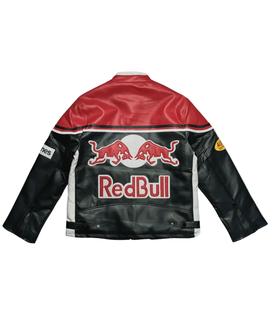 AeroVintage Red & Black Leather Team Racing Jacket – vintage motorsport jacket, view 1