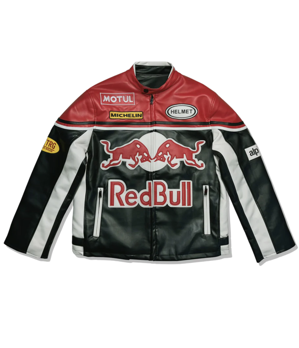 AeroVintage Red & Black Leather Team Racing Jacket – Padded Red & Black edition, view 2