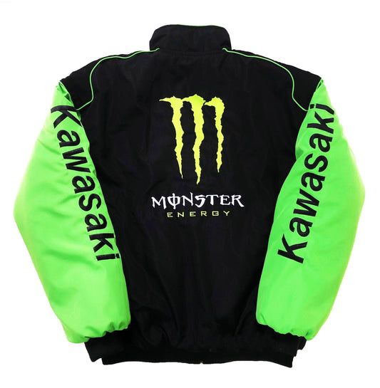 AeroVintage Black & Green Moto Racing Jacket – vintage motorsport jacket, view 1
