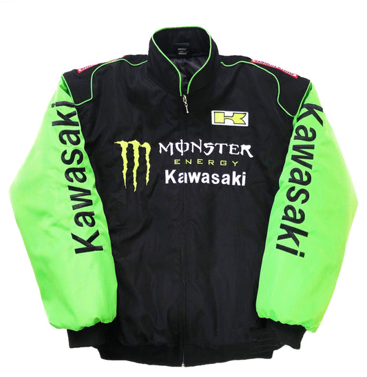AeroVintage Black & Green Moto Racing Jacket – Classic edition, view 2