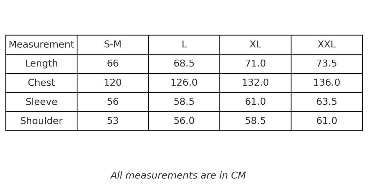 AeroVintage American Muscle Racing Jacket size chart – AeroVintage unisex racing jacket sizing